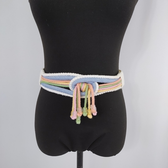 Vintage Accessories - Vintage 80s Plus Size Rainbow Belt